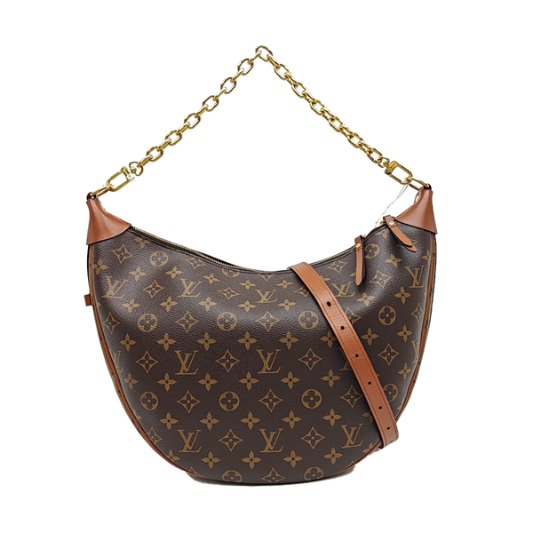 LOOP HOBO Monogram Coated Canvas Brown
