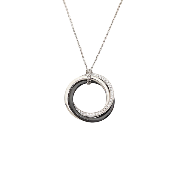 TRINITY 18k White Gold Silver Necklace
