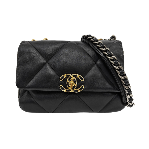 CHANEL 19 Small Quilted Lambskin Black