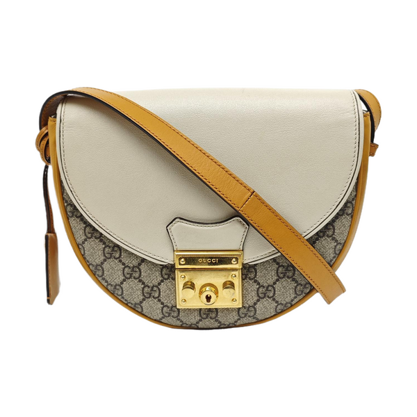 Padlock Small Monogram Coated Canvas Beige