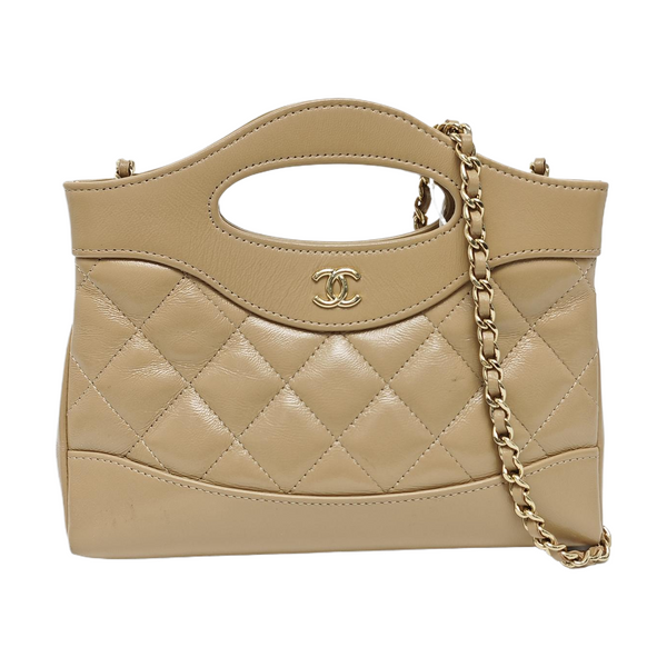 CHANEL 31 Mini Quilted Lambskin Beige