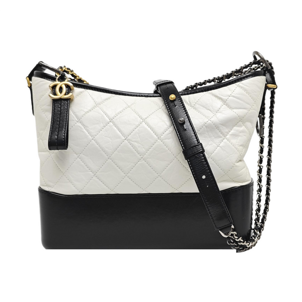 GABRIELLE Medium Quilted Calfskin White