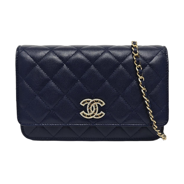 WOC Quilted Grained Calfskin Blue