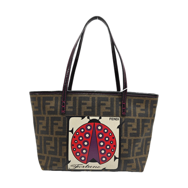 Coated Canvas Top Handle Bag Brown