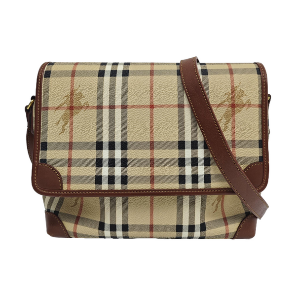 Coated Canvas Shoulder Bag Beige