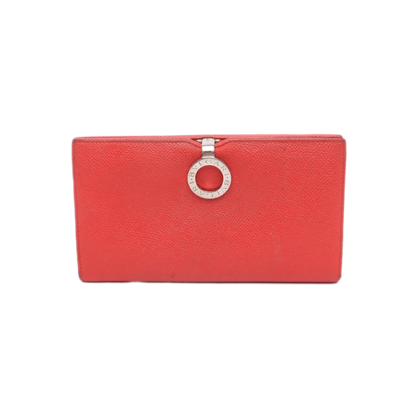 BVLGARI Calfskin Red Wallet