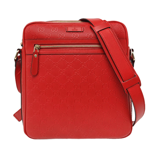 Monogram Calfskin Shoulder Bag Red