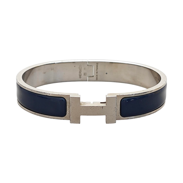 Clic H Metal Silver Bangle