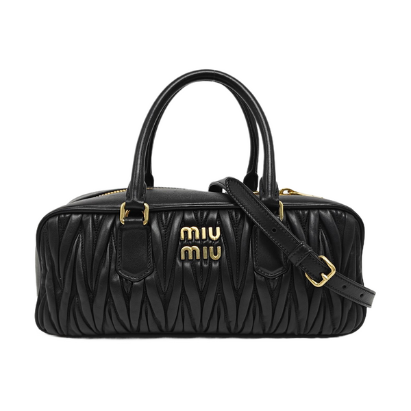 Arcadie Matelassé Large Quilted Lambskin Black
