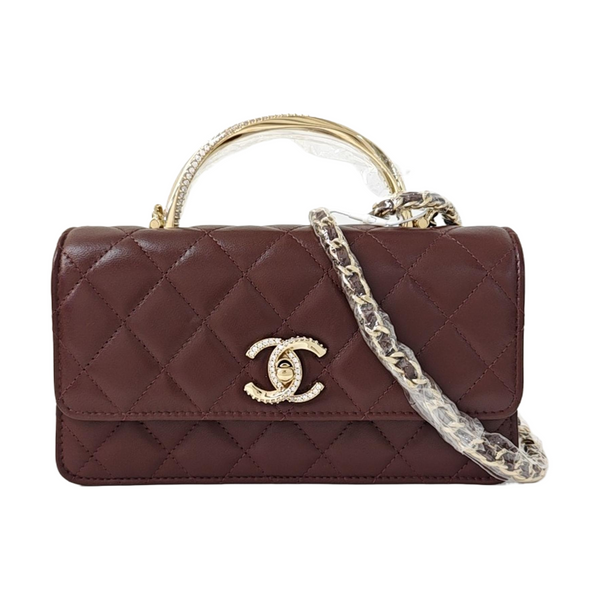 Quilted Lambskin Shoulder Bag Red