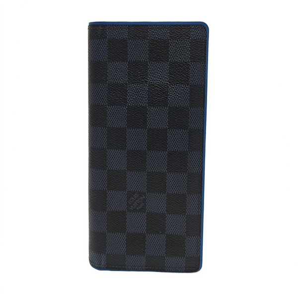 BRAZZA Damier Coated Canvas Blue Wallet