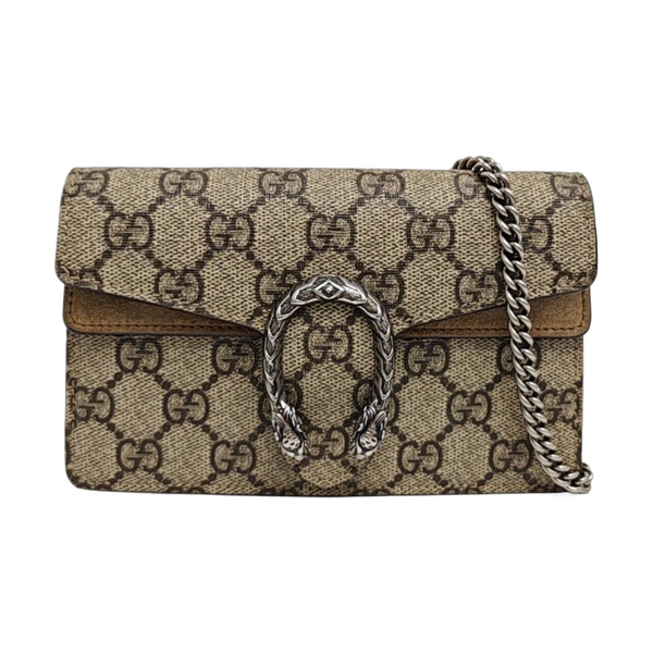 Dionysus Super Mini Monogram Coated Canvas Beige