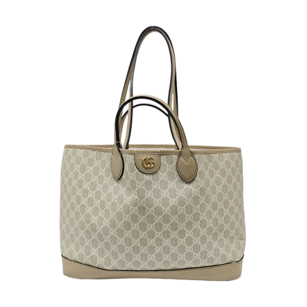 Ophidia Medium Monogram Coated Canvas Beige