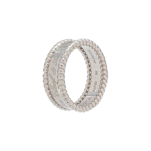 Perlée Signature 18k White Gold Silver Ring EU 58