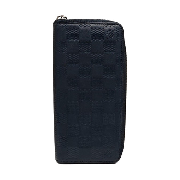ZIPPY Damier Calfskin Blue Wallet