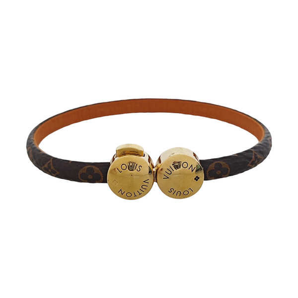 HISTORIC MINI MONOGRAM Leather Brown Bangle