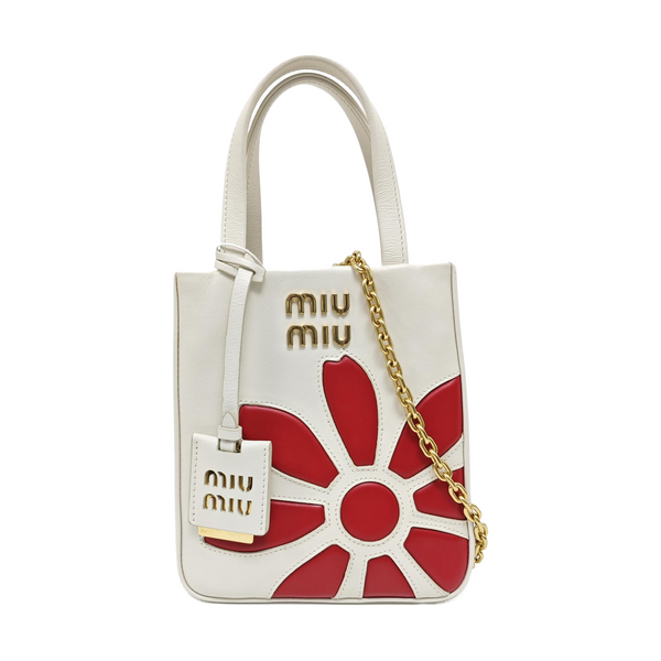 Quilted Calfskin Tote Bag White