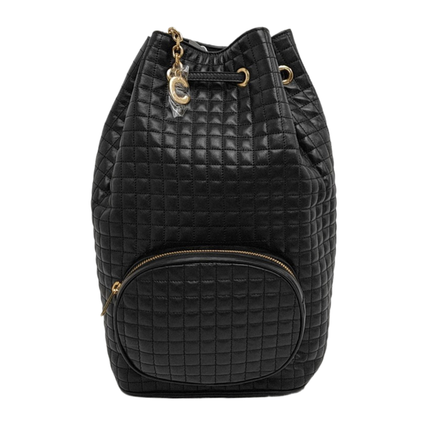 C CHARM Quilted Calfskin Black
