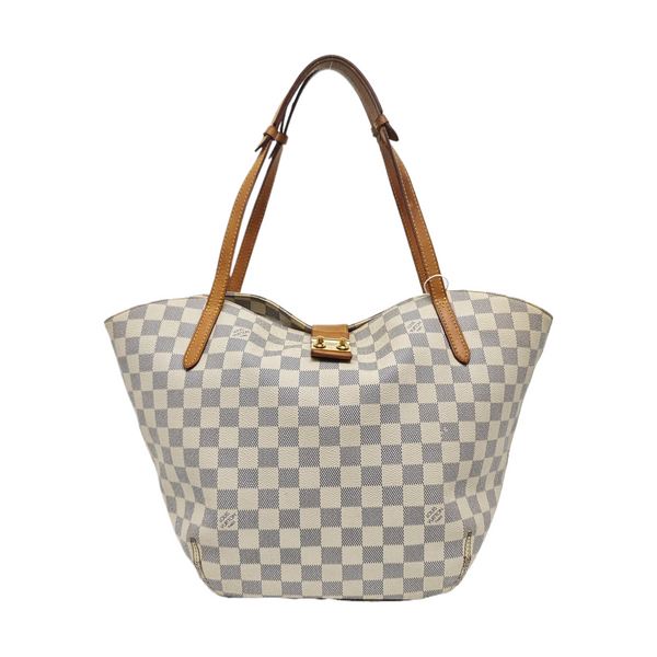 SALINA PM Damier Azur Coated Canvas White