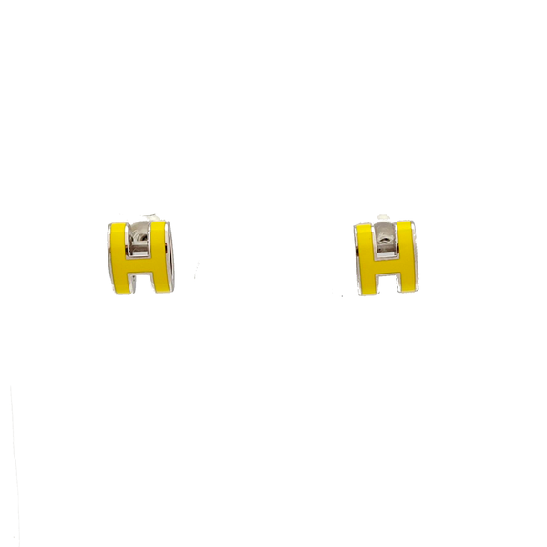 Pop H Metal Yellow Stud Earrings