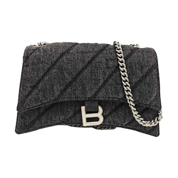 Crush Small Quilted Denim Black