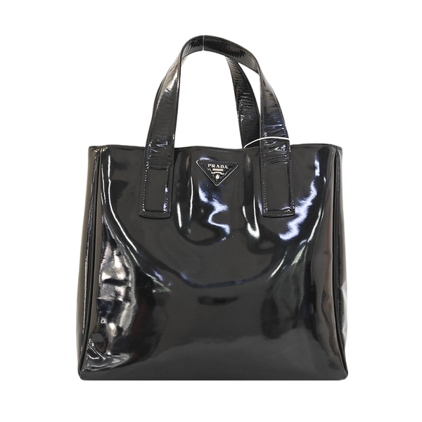 Patent Leather Tote Bag Black