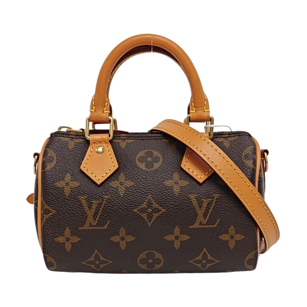 SPEEDY Nano Monogram Coated Canvas Brown