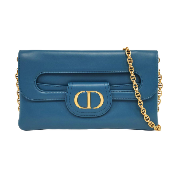 Diordouble Medium Calfskin Blue