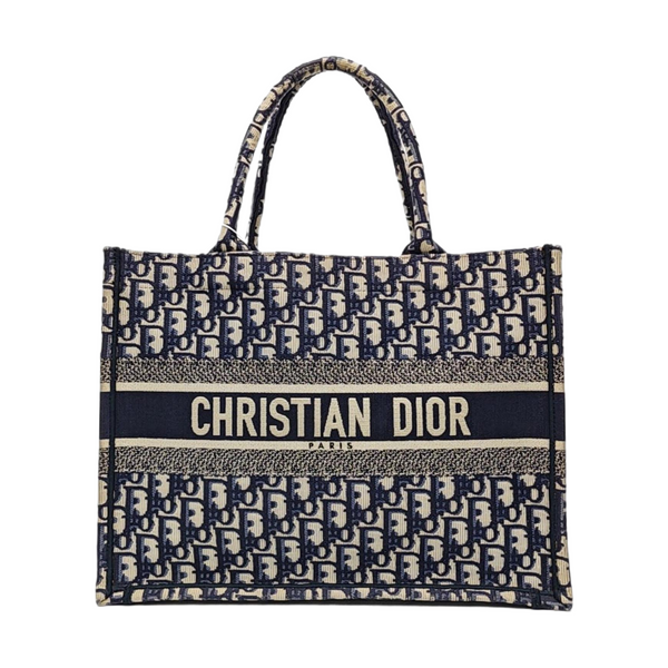 Book Tote Medium Oblique Canvas Blue