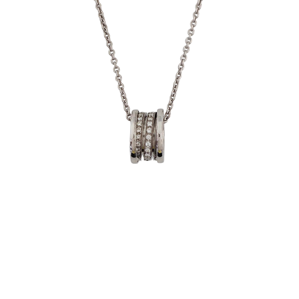 B.ZERO1 18k White Gold Silver Necklace