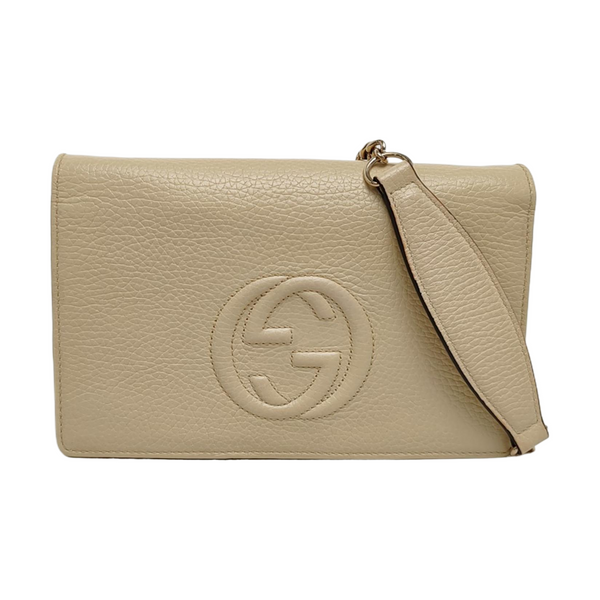 Authenticated pre-owned Soho Calfskin Beige - Shoulder Bag at Looply