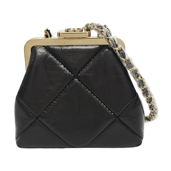 Quilted Calfskin Shoulder Bag Black