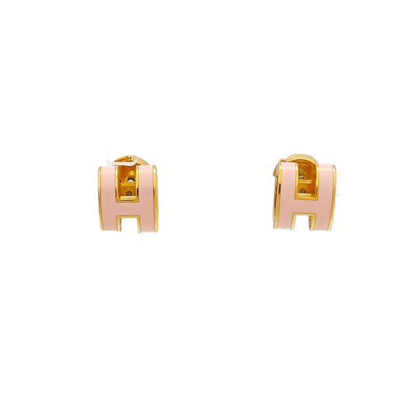 Pop H Metal Red Stud Earrings