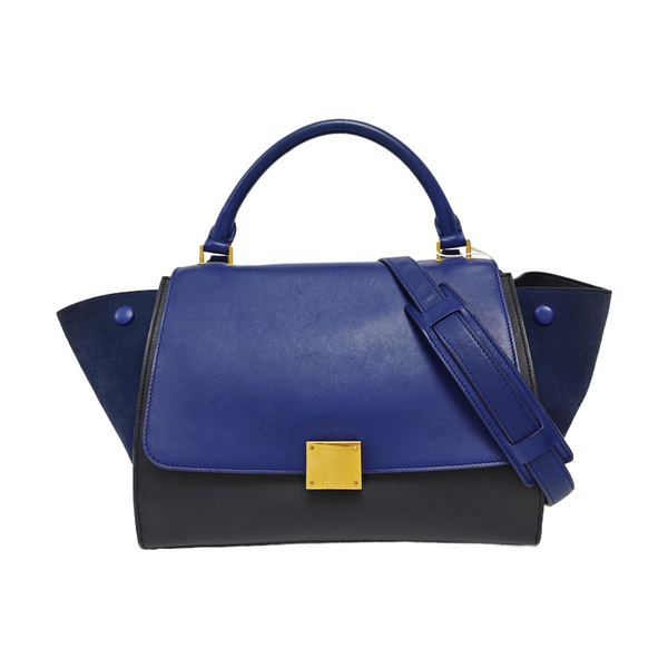 TRAPEZE Medium Calfskin Blue