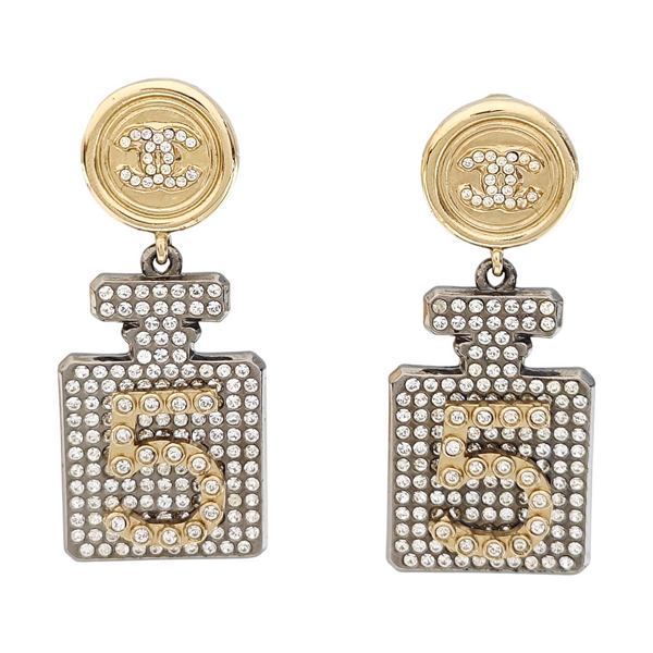 CC Logo Metal Gold Earrings