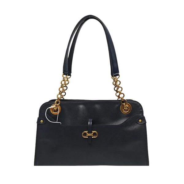 Calfskin Top Handle Bag Blue