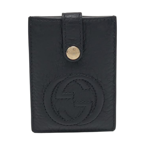Quilted Calfskin Card Holder Black