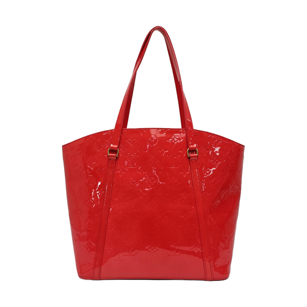 Monogram Patent Leather Tote Bag Red
