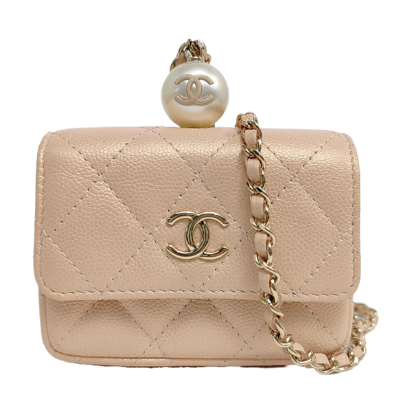 Small Quilted Grained Calfskin Pink