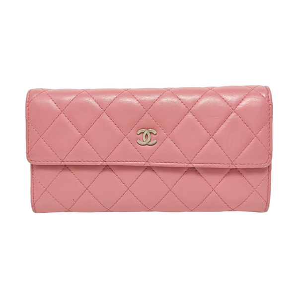 Quilted Lambskin Wallet Pink