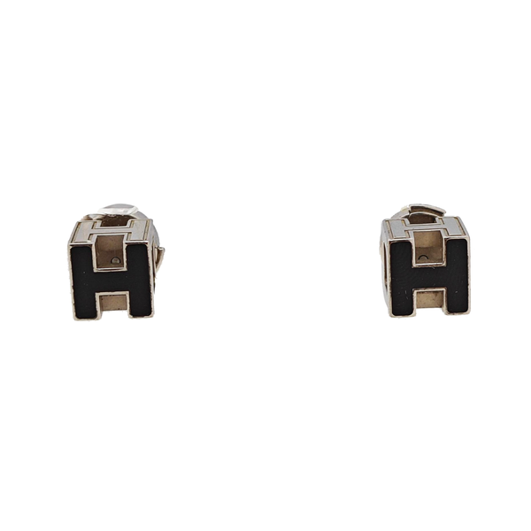 Cage D'h Metal Black Stud Earrings