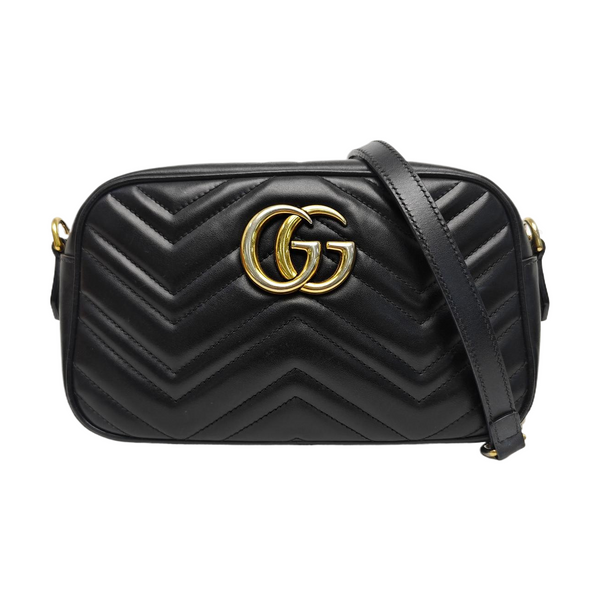 GG Marmont Small Quilted Calfskin Black