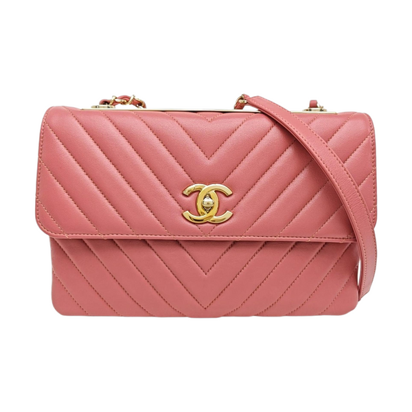 TRENDY CC Chevron Lambskin Pink