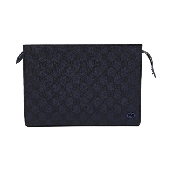 GG Supreme Small Monogram Coated Canvas Blue