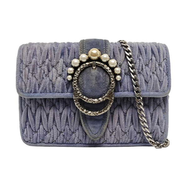 Velvet Shoulder Bag Blue