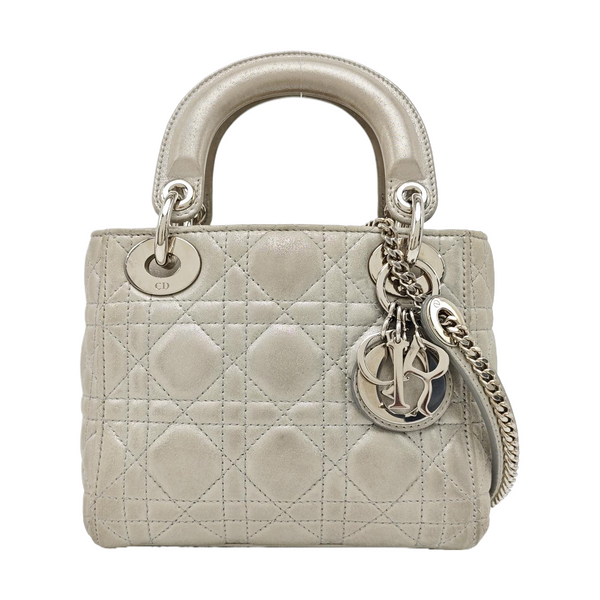 Lady Dior Mini Cannage Lambskin Gray