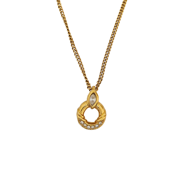 Twist Round Metal Gold Necklace