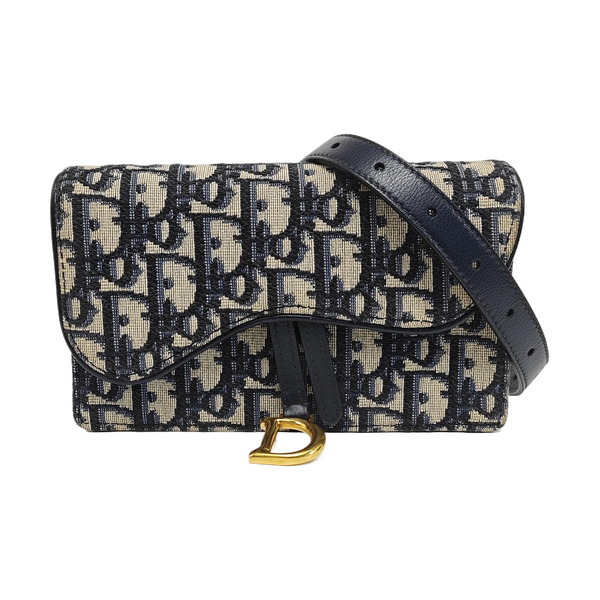 Saddle Mini Oblique Canvas Blue