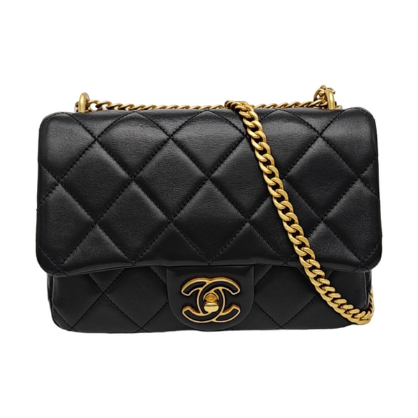 Quilted Calfskin Shoulder Bag Black