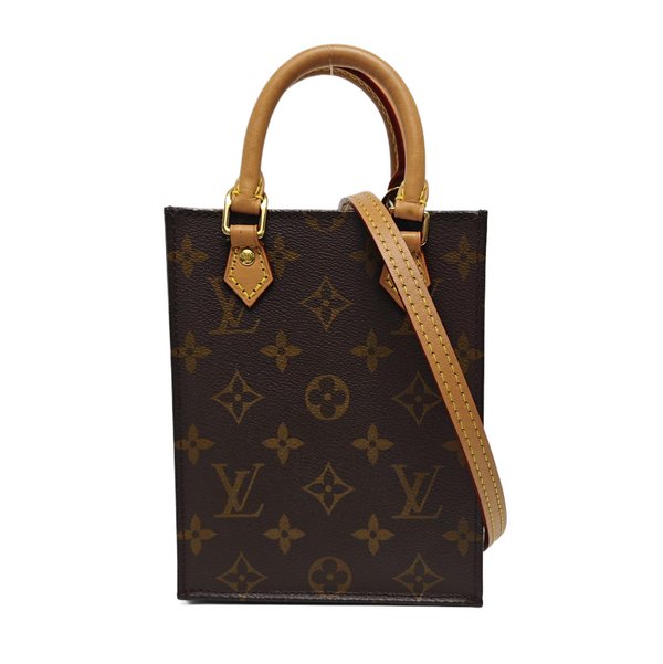 SAC PLAT Mini Monogram Coated Canvas Brown
